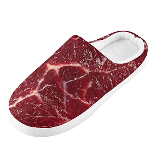 Unisex Memory Foam House Slippers Non-Skid Soft Warm Sole Coral Fleece Slip-on Closed Toe Hand Free Shoes for Bedroom Travel 6-172