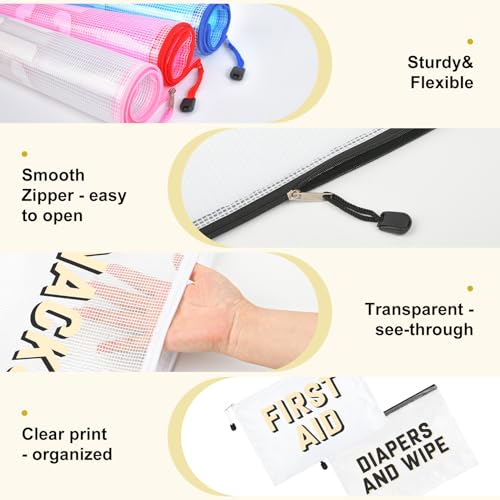 6pcs Hospital Diaper Bag Organizing Pouches for Labor and Delivery, Maternity Essentials Diaper Bag Organizer for Mommy Travel - Black/White3