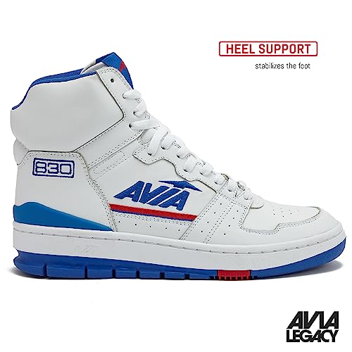 Avia 830 Men’s Basketball Shoes, Retro Sneakers For Indoor Or Outdoor, Street Or Court - White/Navy Blue/Red, 14 Medium #TOP1
