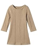 U·nikaka Toddler Baby Girl Dress Fall Winter Ribbed A-Line Pullover Casual Long Sleeve Girls Knit Sweater Dress
