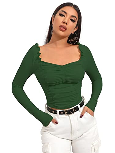 Image of Shasmi Women's Shirt | Sweat Heart Neck | Full Sleeve | Regular Fit | Elegant Design Stylish & Comfortable | All-Day Comfort | Perfect for Formal, Casual (Tank Top)