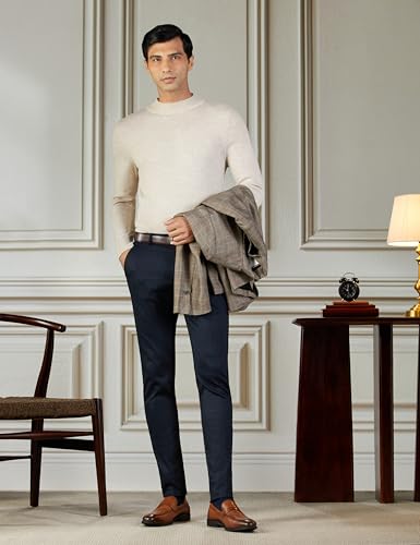 Image of Peter England Men's Mid Rise Regular Fit Trousers