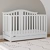 Graco Solano 4-in-1 Convertible Crib with Drawer Combo (White) GREENGUARD Gold Certified, Includes Full-Size Nursery Storage Drawer, Converts to Toddler Bed -Size Bed