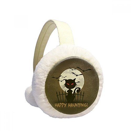 Calentadores orejeras de invierno gato Halloween pelo imitación plegable
