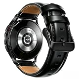 OTOPO for Galaxy Watch3 45mm Bands/Galaxy Watch 46mm Bands, 22mm Quick Release Genuine Leather Replacement strap with Stainless Steel Buckle for Samsung Galaxy Watch 3 45mm Smartwatch- Black