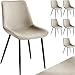 tectake® Esszimmerstühle 6er Set, Samtstoff Stuhl mit Rückenlehne, ergonomische Essstühle, bequemer Küchenstuhl, Esszimmerstuhl, Cocktailsessel für Lounge, Dining, Küchentisch - Creme NL Ergonomische günstig Kaufen-tectake® Esszimmerstühle 6er Set, Samtstoff Stuhl mit Rückenlehne, ergonomische Essstühle, bequemer Küchenstuhl, Esszimmerstuhl, Cocktailsessel für Lounge, Dining, Küchentisch - Creme