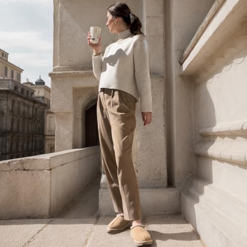 Metricfalcon Women'S Slippers Platform Mini Boots For Women Suede Leather Indoor/Outdoor Anti-Slip Slipper Comfy Fur Fleece Lined Sneakers Short Ankle Boot thumb #4