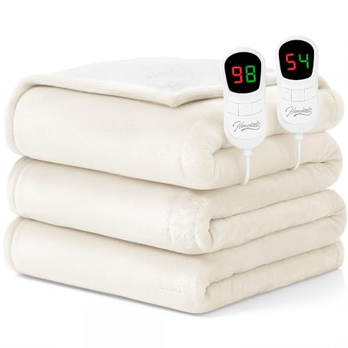 Homemate Electric Heated Blanket King Size - 100"x90" Heating Blanket King Size Dual Control 1/2/4/6/8 Hours Auto-Off 10 Heat Level Over-Heat Protection Flannel Sherpa ETL Certification by Homemate - Used condition - US$38.55