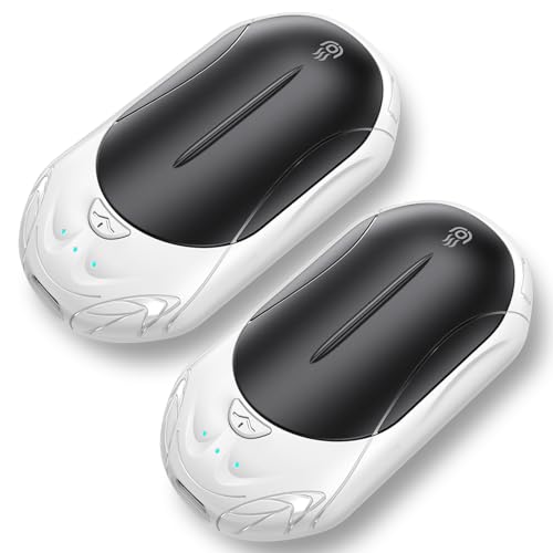 2 Pezzi Diviso Scaldamani Elettrico 6000mAh, OUTJUT Scaldamani Ricaricabile, Riutilizzabile USB a Ricarica Rapida, Calore con 3 Livelli per Raynauds e all'Aperto, Regali di natale