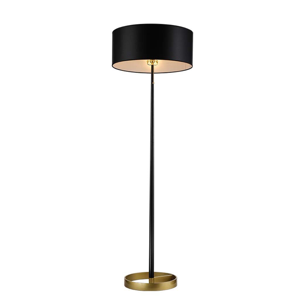 Floor Lamp Standing Light Vertical Lamps Lights Modern Standard Floor Lamp Simple Living Room Floor Lamp with Black Cylinder Shade with Brushed Chrome Treatment Floor Lamps Indoor Lighting