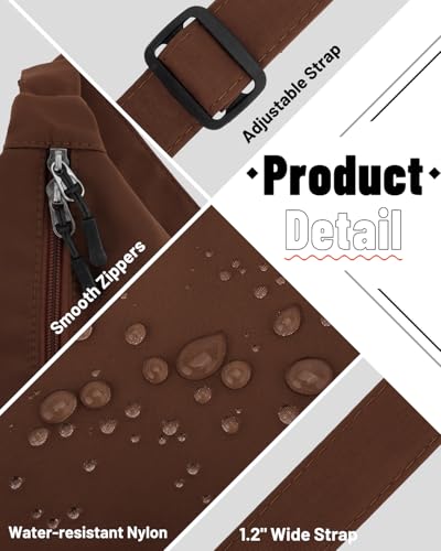 Image of Crossbody Crescent Bag for Women Men Trendy, Crescent Sling Bag with Adjustable Strap, 2 Zippers Lightweight