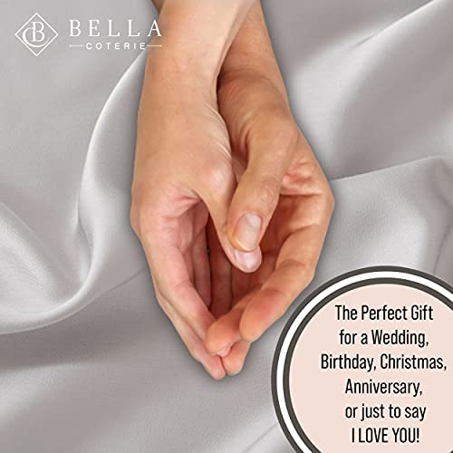 Bella Coterie Luxury Cal King Bamboo Sheet Set | Organically Grown | Ultra Soft | Cooling For Hot Sleepers | 18" Deep Pocket [Grey Mist] #TOP5