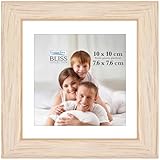 Icona Bay   Cadre Photo 10x10 cm Chêne Clair avec Passe Partout Amovible pour Photo 7,5x7,5 cm   Cadre Moderne en Bois Reconstitué   À Poser ou à Suspendre   Collection Bliss