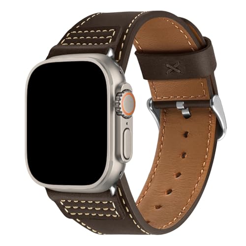 Wristitani Genuine Leather Strap for Apple Watch 49/46/45/44mm for Men