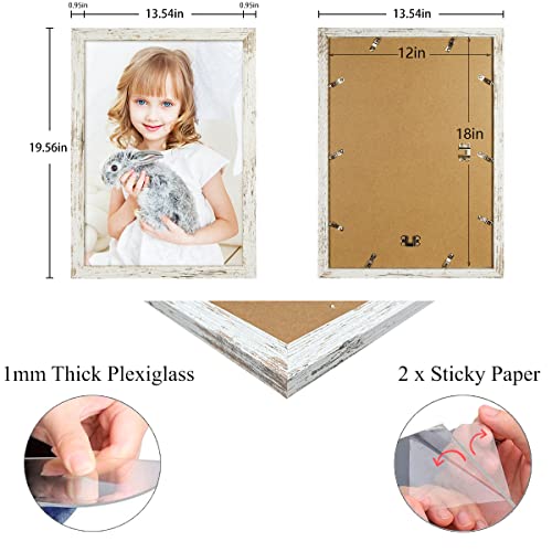 Capcillin 12X18 Picture Frame Wood Pattern Distressed White Poster Frame Set Of 1 thumb #4