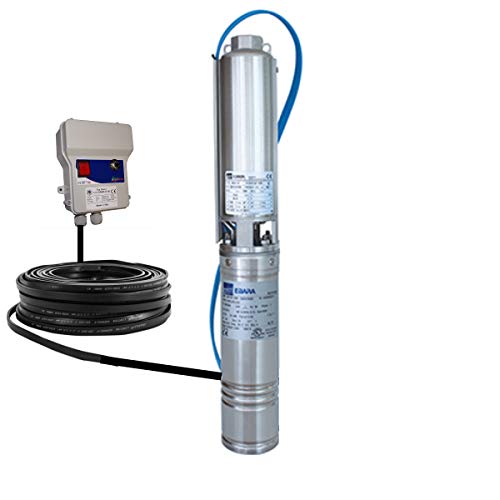 4WN4-14 POMPA SOMMERSA PER POZZI EBARA HP1.5 V230 MONOFASE 100LTMIN+CAVO 30MT LEGATURA SUBACQUEA+SALVAMOTORE CONTROL BOX