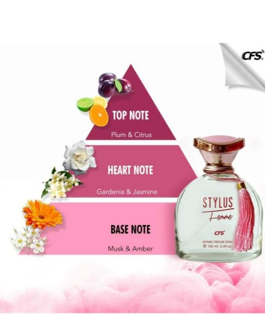 Image of FRASIYON Stylus Pink Femme |100ml Apparel Perfume - Premium Long-Lasting Floral Perfume Spray for Women | Graceful & Elegant Fragrance