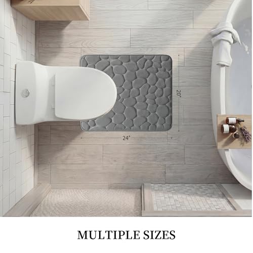 YIHOUSE Memory Foam Bath Mat Cobblestone Bathroom Rugs Super Water Absorbent Bath Mats for Bathroom Machine Washable Bath Rugs(20 x 24,Dark Gray) - image 7