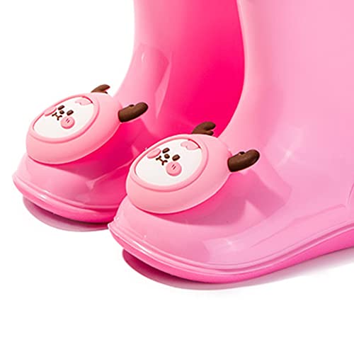 Infant Girl Tall Boots Cartoon Animals Rain Boots Rain Shoes Waterproof Boots For Boys Girls Kids Outdoor Rubber Boot Pink #TOP2