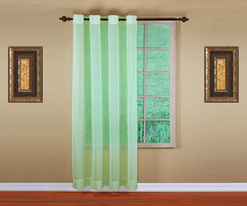 Image of Today's Curtain, Emelia Grommet Sheer Panel 84 inch Sage, 59 inch W x 84 inch L