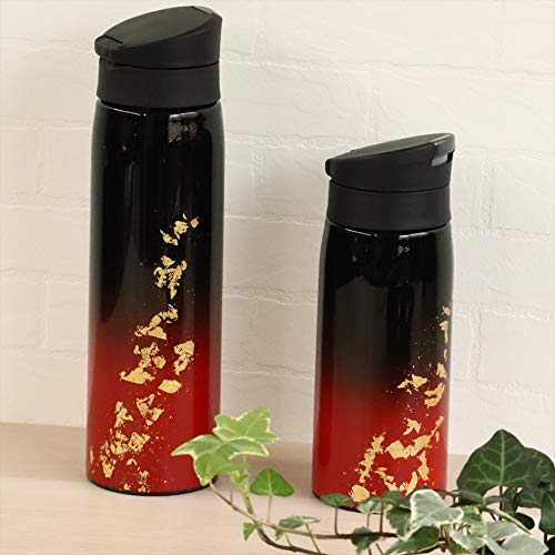 Amazon｜ステンレスボトル 赤純金箔グラデーション 大600ml 水筒