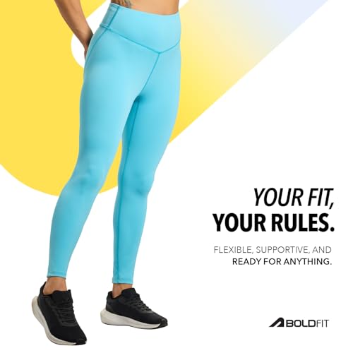 Image of Boldfit Limitless NYLOFLEX HIGH Rise Tights Gym Pants for Women Workout Breathable Tights for Woman Workout Activewear Leggings for Women Ankle Length Stretchable Pants for Woman Gym Lower