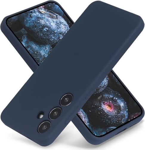 Image of MOBILOVE Back Cover Case for Samsung Galaxy S25 Plus 5G | Pure Liquid Soft Matte Silicone Case with Logo and Comes with Camera and Screen Protection Back Cover for Samsung Galaxy S25 Plus 5G (Blue)