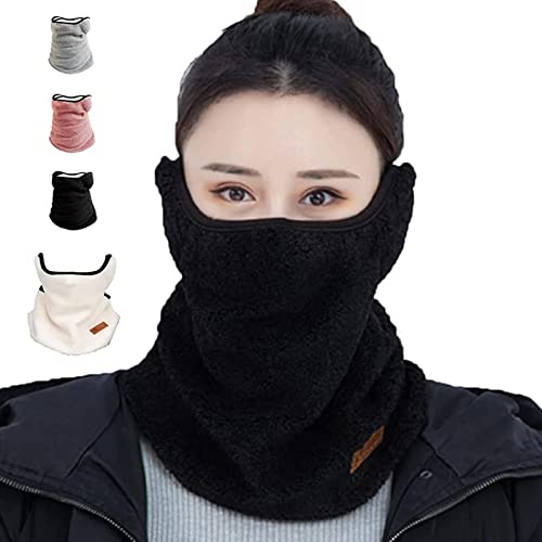AOMAIGAD Röhrenschal,Multifunktionstuch Schlauchschal, 3 In 1 Langer Schal,Einstellbar Winterschal, Geeignet für Mädchen Damen Winter Skifahren, Radfahren, Laufmaske (Schwarz) Cover