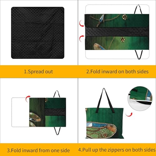 Tapis d'intérieur et couverture de plage pliable libellule