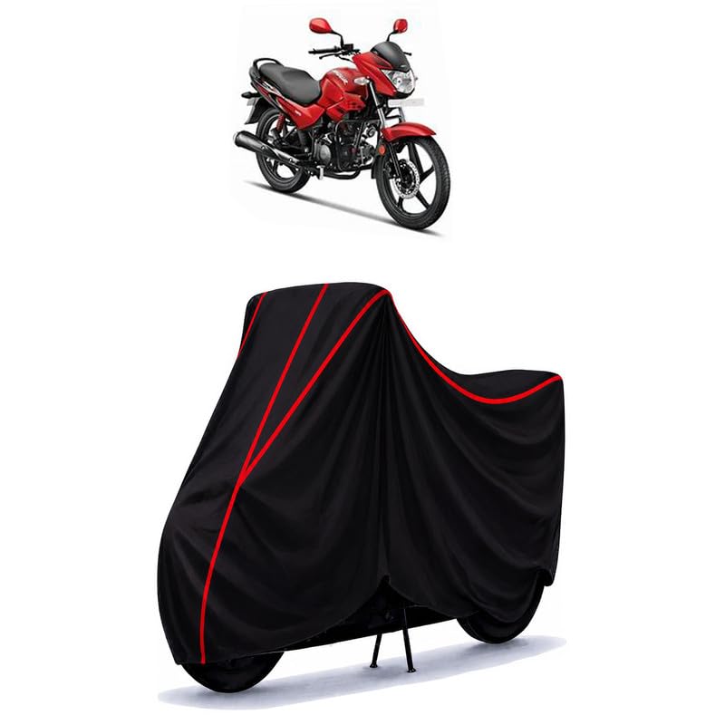 Image of Hero Glamour 125 E20 Water Resistant Bike Cover for All Motorcycles & Rain | Heavy Duty Taffeta Fabric | UV Protection, Dustproof, Scratchproof | All Weather Two Wheeler Body Cover with Elastic Bottom