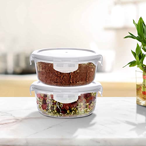 Image of Cutting EDGE 240ML Rectangular Glass Detachable Container,Green (Set of 2) | Borosilicate Glass, ideal for office & school, microwave & freezer safe, meal prep airtight leak-proof lids, Blue
