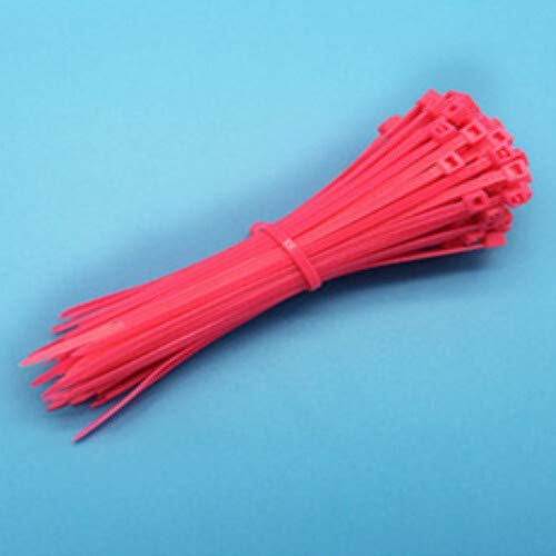 XBF-TOOL, X-Baofu, 100pcs 200mm autobloquant câble en Nylon 8inch 12 Couleur en Plastique Zip Tie 18 Lbs Fil Noir Reliure Wrap Straps certifié UL (Couleur : Rose) Cover