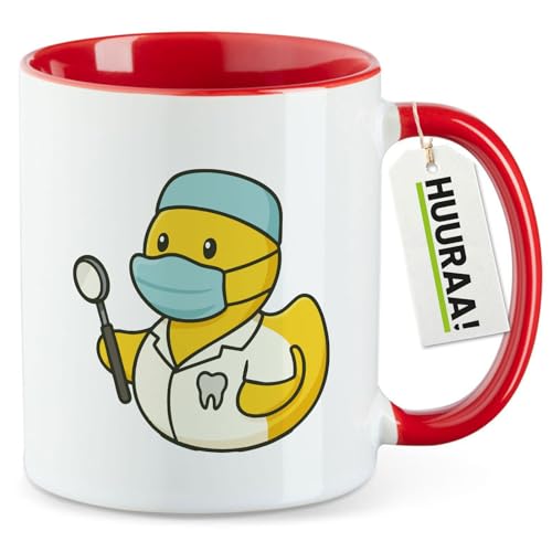 Imagen de huuraa tazza da caffè Pato de goma dental Tazza da tè regalo rossa 330ml Pato de goma dental Presente