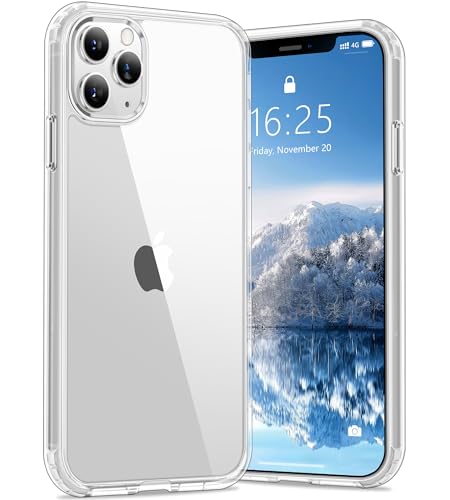 Vakoo Case for iPhone 11 Pro Max | Clear Anti-Yellowing Hard Back Military-Grade Drop Protection Supports Wireless Charging - Transparent