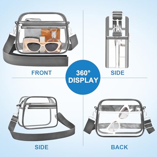 Image of Clear Bag for Stadium Events - Stadium Approved Small Mini Clear Purse, Women's Top-Handle Handbags for Sports Concerts