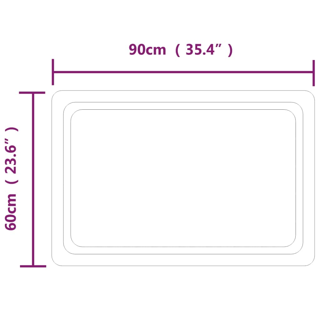 Mangloder LED Badspiegel 60 x 90 cm Glas IP65 USB Touch, rahmenlos Spiegel für Bad, Vergrößerung Beleuchtung für Rasur Schminken, Wandmontage mit Haken