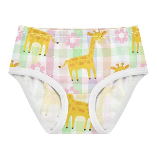 Wusikd Cute Giraffe Girls Underwears Cotton Flowers Pink Girls Briefs Soft Toddler Underwear 5T