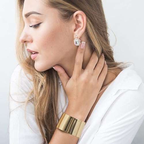 RIOSO 2 Pcs Cuff Bangle Bracelet for Women Open Wide Wire Bracelets Adjustable Gold Wrist Cuff Wrap Bracelet2
