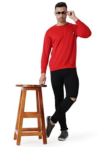 Image of MALENO Men Stylish Full Sleeves Red & Yellow Sweat Shirt