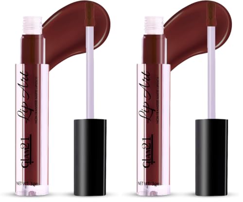 Image of Glam21 Lip Art Non-Transfer Matte Liquid Lipstick | Lightweight, Long-Lasting | Waterproof & Smudge-Proof Lip Colour | Intense Pigment | 3gm -Nude Adore-12 (Pack of 2)