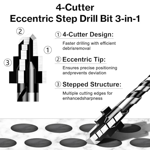 Lytool Tungsten Carbide Stepped Drill Bit Set