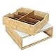 HOME DECO FACTORY, KA5953, Capsule Holder Drawer in Wood and Glass, Organized Storage for Coffee and Tea, Modern Design, Easy to Maintain, Dimensions 30x10x30 cm, Brown and White Color