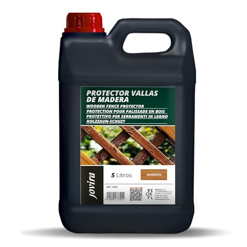 Protector para Vallas de Madera. Emulsión de aceites para proteger la madera. (5 Litros, Marrón)