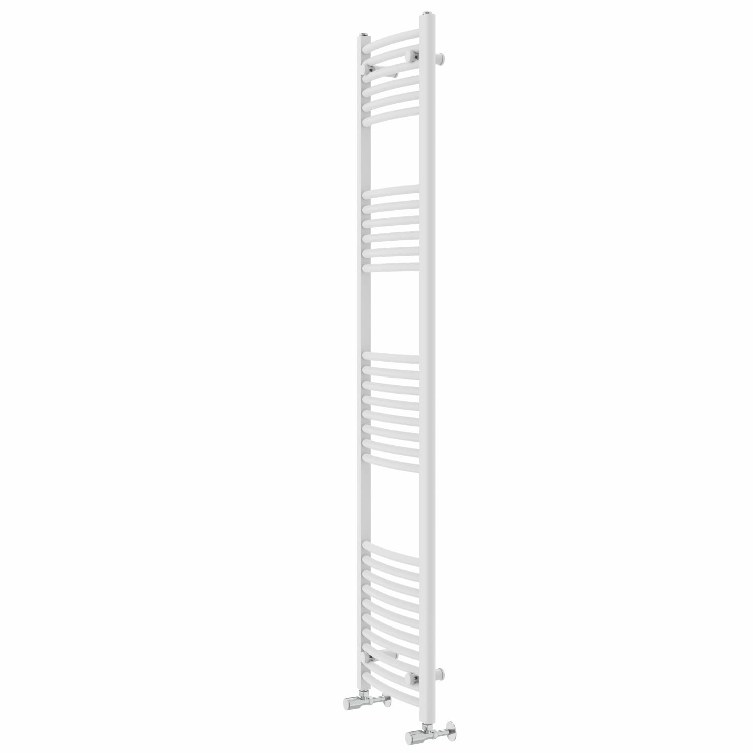 Warmehaus White Contemporary Curved Bathroom Heated Towel Rail Radiator Rad 1800 X 400Mm