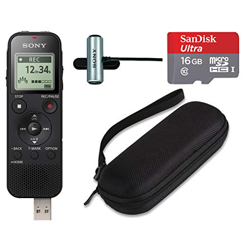 Sony ICD-PX470 Stereo Digital Voice Recorder with Built-in USB Mic, 16GB microSD,