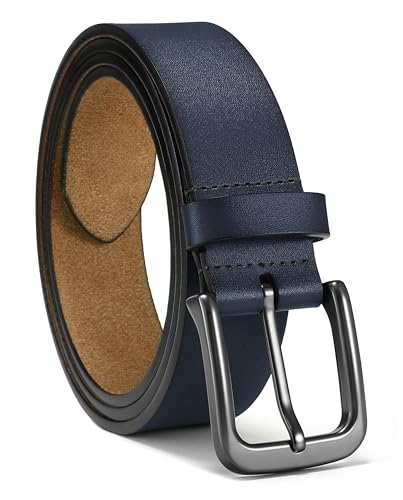 Image of CHAOREN Mens Belts Leather 35mm for Jeans - Tough at Work, Sharp Daily | Genuine Leather, Solid Buckle, Casual Occasion, Everyday Dress, Classic Style, Handmade, Gift Box