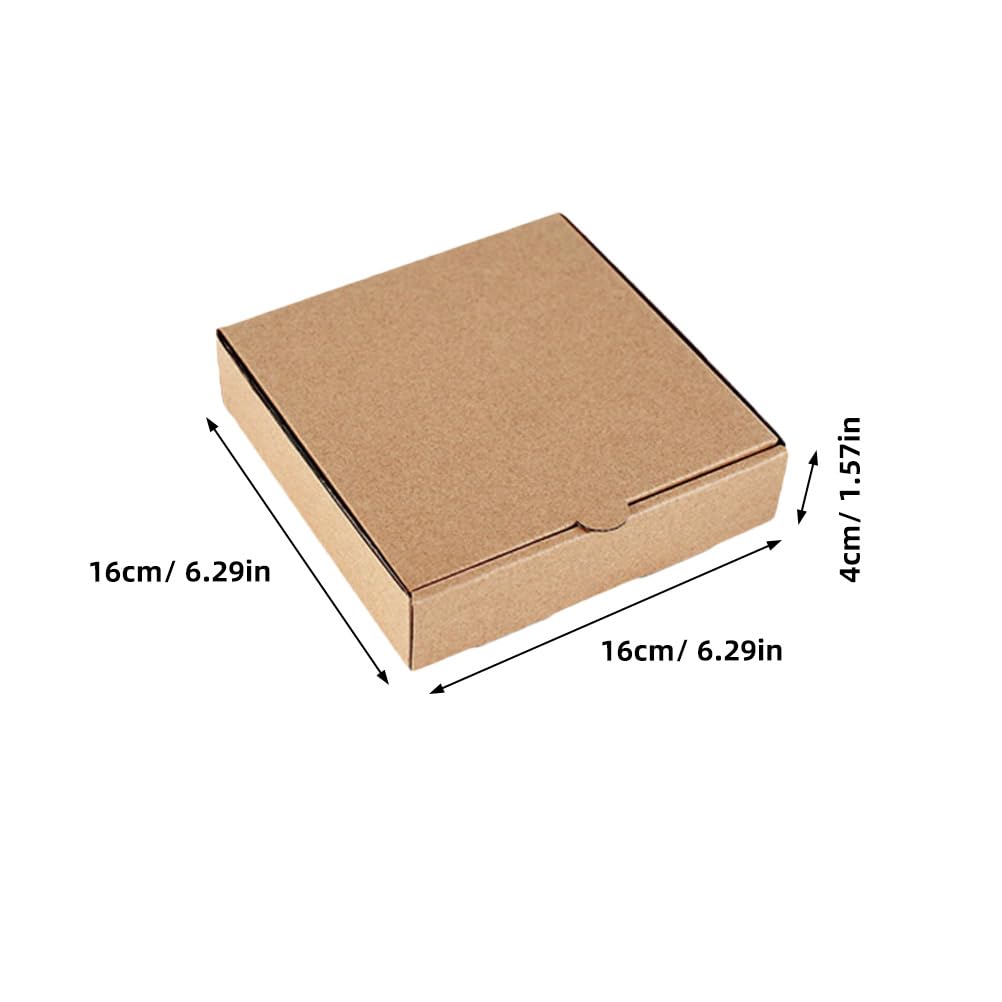 Holibanna Lot de 10 mini boîtes à pizza en papier kraft - Emballage carré pour cookies, mini pies et cadeaux de fête - Facile à assembler - Robuste et élégant