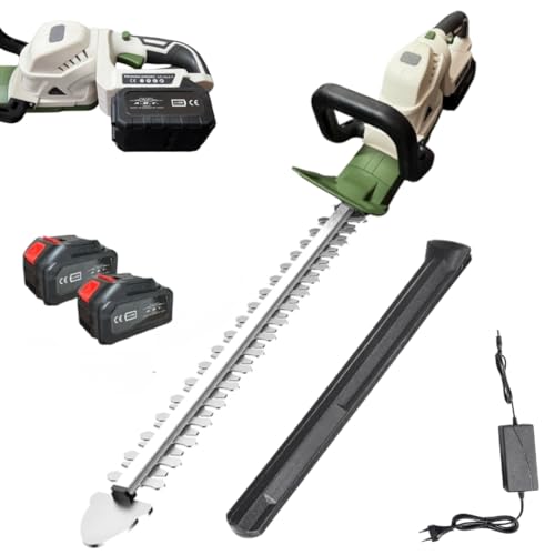 Cortasetos a batería profesional 51 cm – Cortasetos eléctrico con 2 baterías de 4,0 Ah, ligero y silencioso, potente para setos y arbustos, peso 3,24 kg
