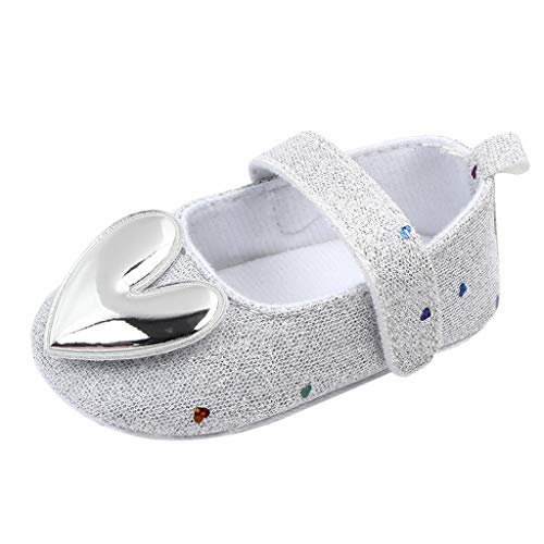 Baby Girls Soft Sole Baby Girl Shoes,Mary Jane Flats Non-Slip Toddler Walking Shoes Princess Wedding Dress Shoes Grey