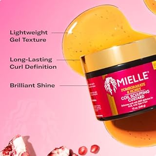 Mielle Organics Pomegranate & Honey Curl Cream - Coil & Curl Defining Hair Cream for Type 4 Hair - Hydrates, Controls Frizz, Conditions & Adds Shine (12 Fl Oz)